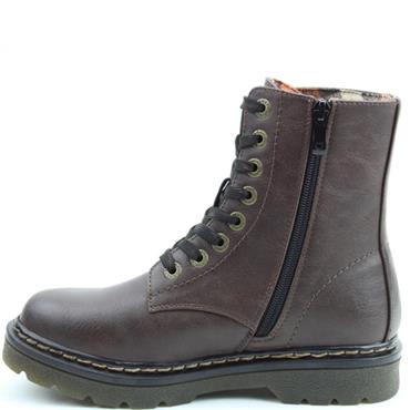 HEAVENLY FEET WOMENS ZIP LACE ANKLE BOOT - CHOCOLATE